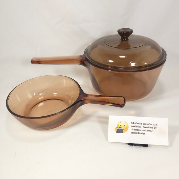 Corning Ware Vision Amber Bundle 1.5L Saucepan .5L Saucepan - Picture 2 of 9
